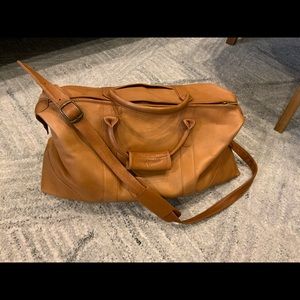 Brown leather duffle